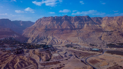 Aerial Mountain View to the Dead Sea region, Israel