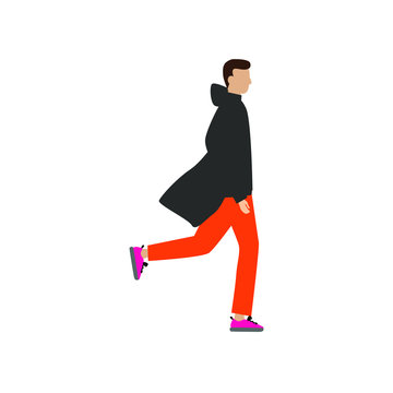A man walks. Сharacter for landing pages 