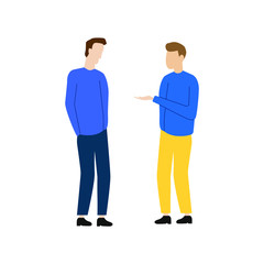 Two people are talking. Illustration. 