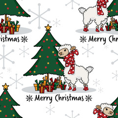 Christmas holidays season seamless pattern.