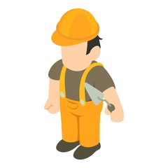 Bricklayer icon. Isometric illustration of bricklayer vector icon for web