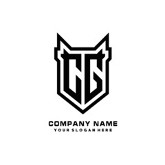 Initial letter CG Shield vector Logo Template Illustration Design, black color