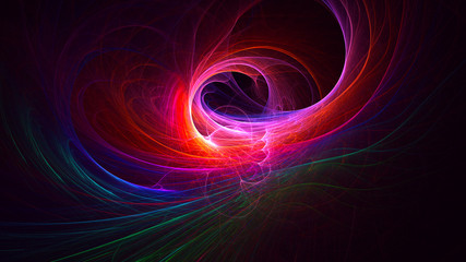 3D rendering abstract colorful fractal light background