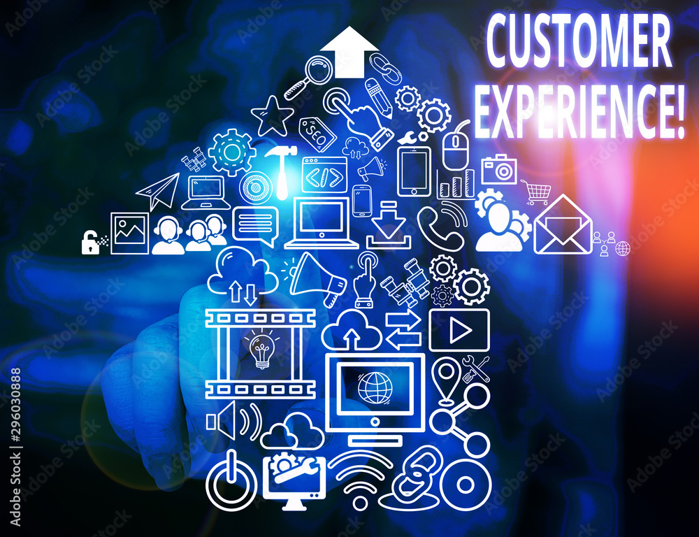 Poster conceptual hand writing showing customer experience. concept meaning product of interaction between 