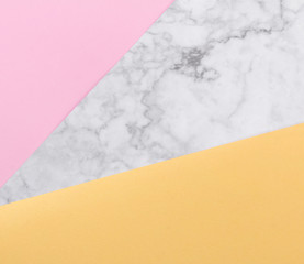 Gold, pastel pink colors and marble texture background
