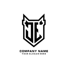 Initial letter JT Shield vector Logo Template Illustration Design, black color