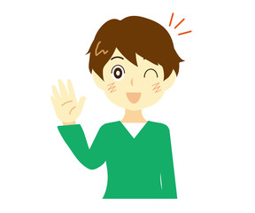 提案する男性　案内　紹介