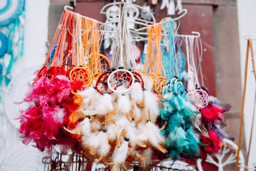 Street souvenirs shop with dreamcatchers
