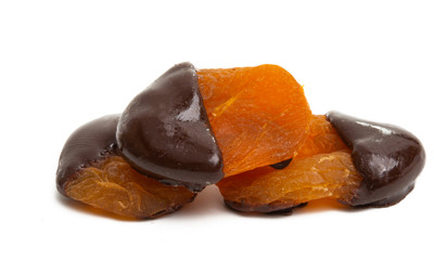dried fruits in chocolate isolated