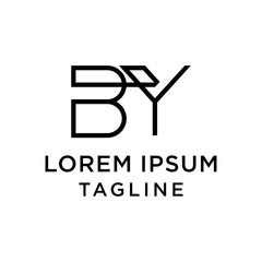 initial letter logo BY, YB logo template