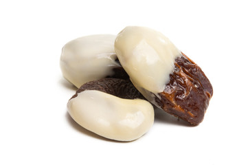 dried fruits in chocolate isolated