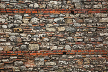 Old stone and brick wall, abstract background