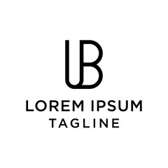 initial letter logo BU, UB logo template