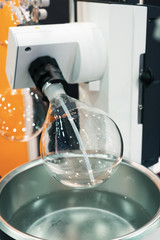 Rotary Evaporator Flask. Modern research equipment.