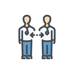 Staff exchange color line icon. Switch person vector outline colorful sign.