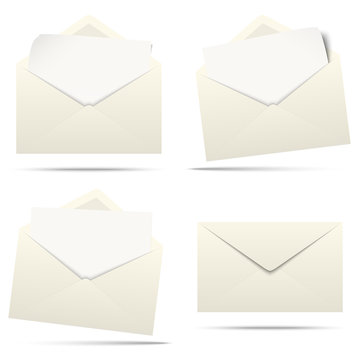 colored envelopes with empty paper