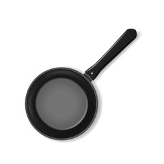 Realistic Detailed 3d Black Empty Pan. Vector