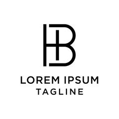 initial letter logo BH, HB logo template