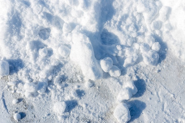 Snow pile, shovelled from the driveway