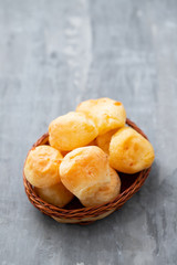 typical brazilian cheese bread in dish