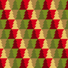 Cute winter trees seamless pattern. Vector design with trees.