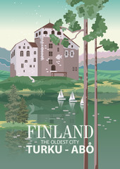 Finland. Travel poster. Welcome to Suomi. - 296036037