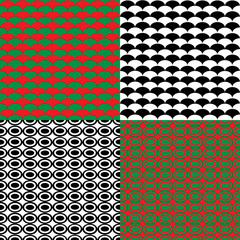 Set of vector seamless patterns. Modern stylish abstract texture. Repeating geometric tiles from striped elements.