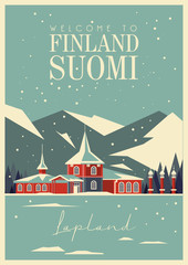 Finland. Travel poster. Welcome to Suomi. - 296036282