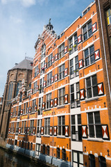 Fototapeta na wymiar immeuble bâtiment à AMSTERDAM