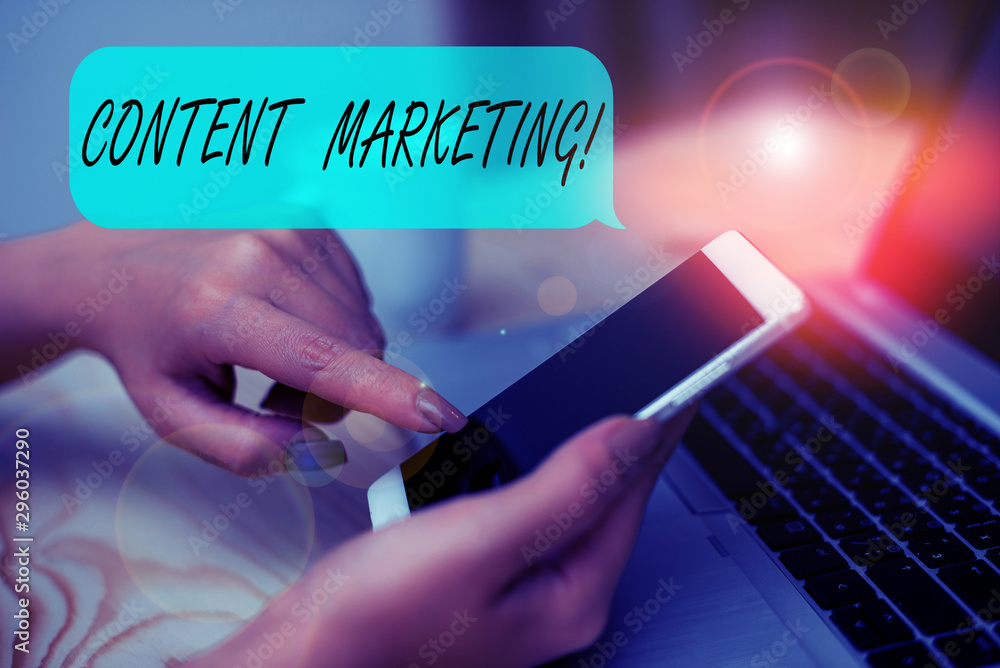Poster conceptual hand writing showing content marketing. concept meaning involves creation and sharing of 
