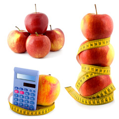 Diet apple Isolated object On White Background.