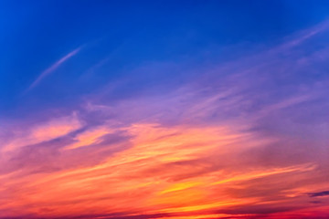 Beautiful sunset sky tropical clouds
