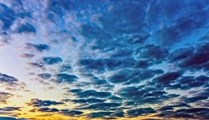 Fototapeta na wymiar background of blue sky white clouds. (Oil Paint filter)