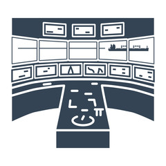 black icon bridge of a ship, wheelhouse, radar © vvushakovv