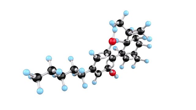 4k video animation CBD Molecule