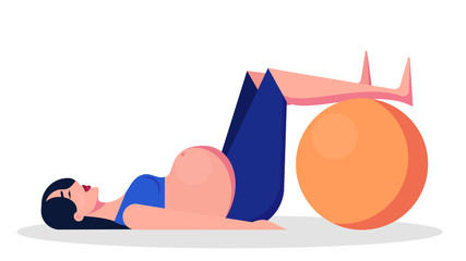 Yoga for pregnant woman concept. Fitness and sport