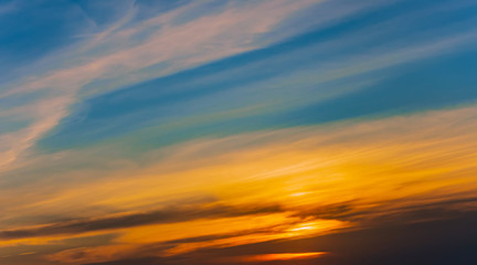 Burning Skies. Morning sunrise and clouds