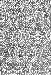 Fabric texture, floral vintage, black and white seamless, home textile, upholstery texture cover.