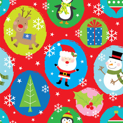 cute christmas seamless pattern with christmas character design