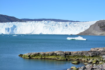 Greenland, Disko Bay - beautiful landscape in the bay of Eqip Sermia - explore the nature by hiking the area of Eqi Glacier in Greenland ,World heritage, summer - july