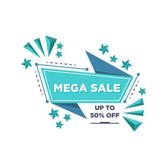Mega Sale Special Offer Design Concept For Business. Discount Banner Promotion Template Vector illustration