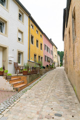 view of the historic village of Larochette in the  canton of Mersch in Luxembourg