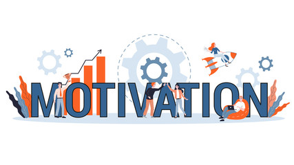 Motivation horizontal banner for your website illustration