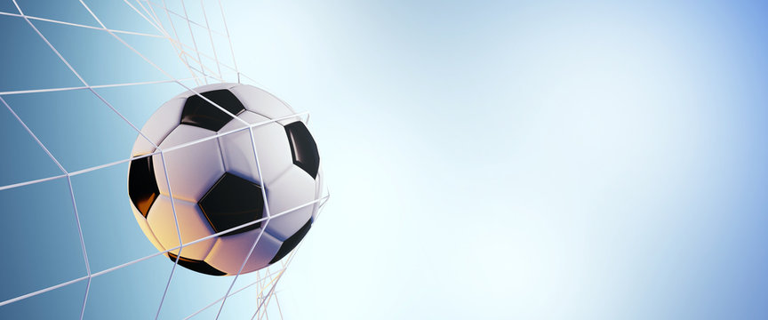 soccer ball in the net. 3d render