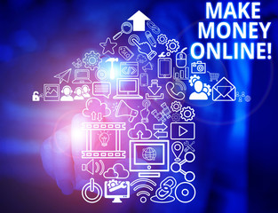 Conceptual hand writing showing Make Money Online. Concept meaning making profit using internet...