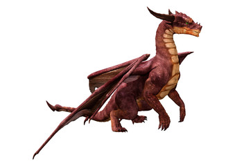 Naklejka premium 3D Rendering Fairy Tale Dragon on White