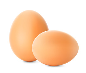 Fresh brown chicken eggs. Realistic vector illustration isolated on white background.  Ready for your design. EPS10.