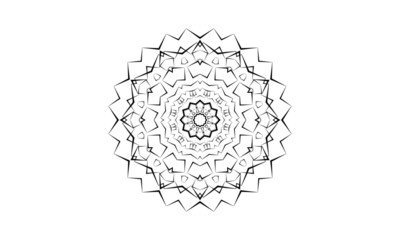 Black vector abstract line mandala