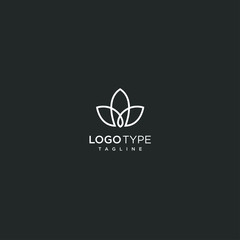 Lotus Flower Logo abstract Beauty Spa salon Cosmetics brand Linear style. 