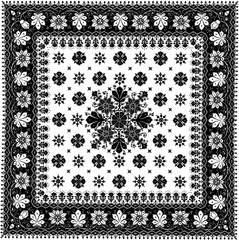 Fabric texture, floral vintage, black and white seamless, home textile, upholstery texture cover.